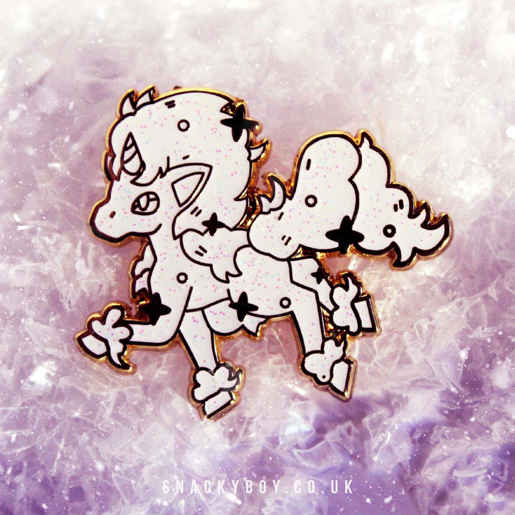 Snowfall Unique Horn Enamel Pin